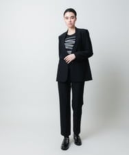 RHKAF30390 HIROKO KOSHINO(ヒロココシノ) コード刺繍チュールレイヤーカットソー/日本製/洗える ブラック