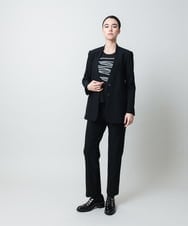 RHKAF30390 HIROKO KOSHINO(ヒロココシノ) コード刺繍チュールレイヤーカットソー/日本製/洗える ブラック