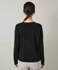 RHKAF30390 HIROKO KOSHINO(ヒロココシノ) コード刺繍チュールレイヤーカットソー/日本製/洗える ブラック