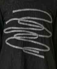 RHKAF30390 HIROKO KOSHINO(ヒロココシノ) コード刺繍チュールレイヤーカットソー/日本製/洗える ブラック