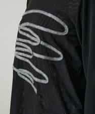 RHKAF30390 HIROKO KOSHINO(ヒロココシノ) コード刺繍チュールレイヤーカットソー/日本製/洗える ブラック