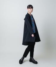 RHKAF31290 HIROKO KOSHINO(ヒロココシノ) アブストラクトパターンデザインカットソー/日本製/洗える ブルー