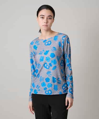 RHKAF31290 HIROKO KOSHINO アブストラクトパターンデザインカットソー/日本製/洗える