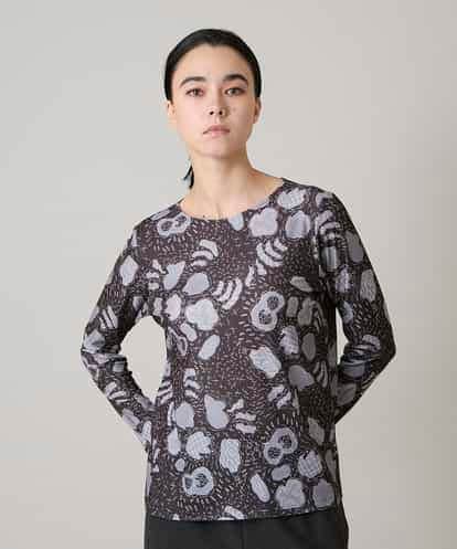 RHKAF31290 HIROKO KOSHINO アブストラクトパターンデザインカットソー/日本製/洗える