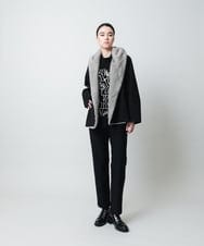 RHKAF32430 HIROKO KOSHINO(ヒロココシノ) 刺繍ロゴモックネックチュニック/日本製/洗える ブラック