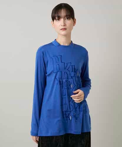RHKAF32430 HIROKO KOSHINO 刺繍ロゴモックネックチュニック/日本製/洗える