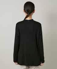 RHKAF32430 HIROKO KOSHINO(ヒロココシノ) 刺繍ロゴモックネックチュニック/日本製/洗える ブラック
