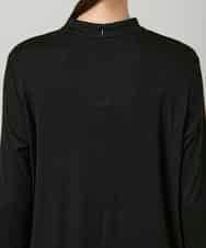 RHKAF32430 HIROKO KOSHINO(ヒロココシノ) 刺繍ロゴモックネックチュニック/日本製/洗える ブラック