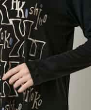 RHKAF32430 HIROKO KOSHINO(ヒロココシノ) 刺繍ロゴモックネックチュニック/日本製/洗える ブラック