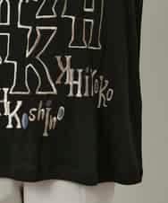 RHKAF32430 HIROKO KOSHINO(ヒロココシノ) 刺繍ロゴモックネックチュニック/日本製/洗える ブラック