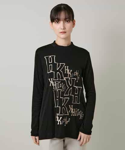 RHKAF32430  刺繍ロゴモックネックチュニック/日本製/洗える