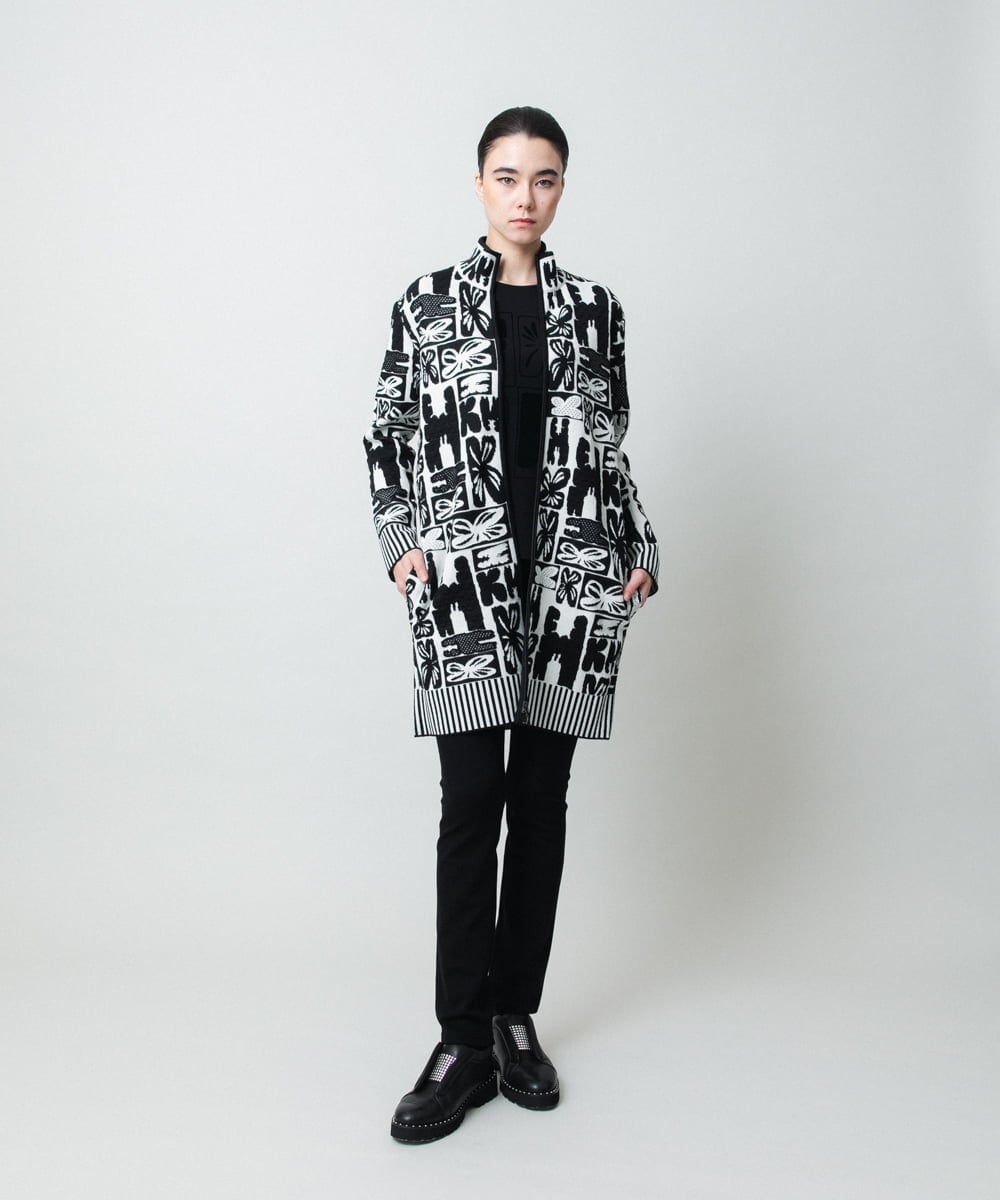 RHKAF33330 HIROKO KOSHINO(ヒロココシノ) フロッキーロゴジャージープルオーバー/日本製/洗える アイボリー