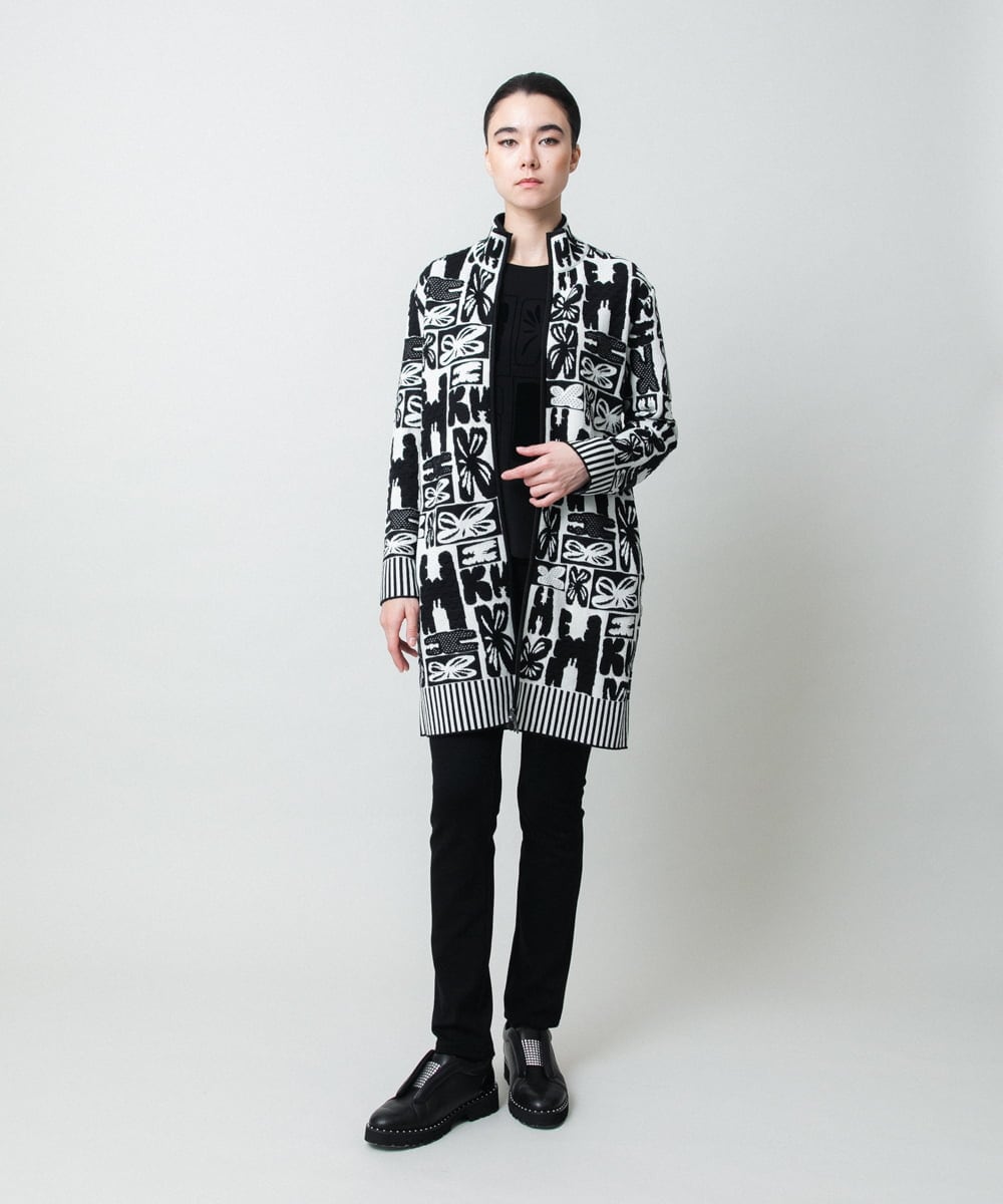 RHKAF33330 HIROKO KOSHINO(ヒロココシノ) フロッキーロゴジャージープルオーバー/日本製/洗える アイボリー