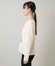 RHKAF33330 HIROKO KOSHINO(ヒロココシノ) フロッキーロゴジャージープルオーバー/日本製/洗える アイボリー