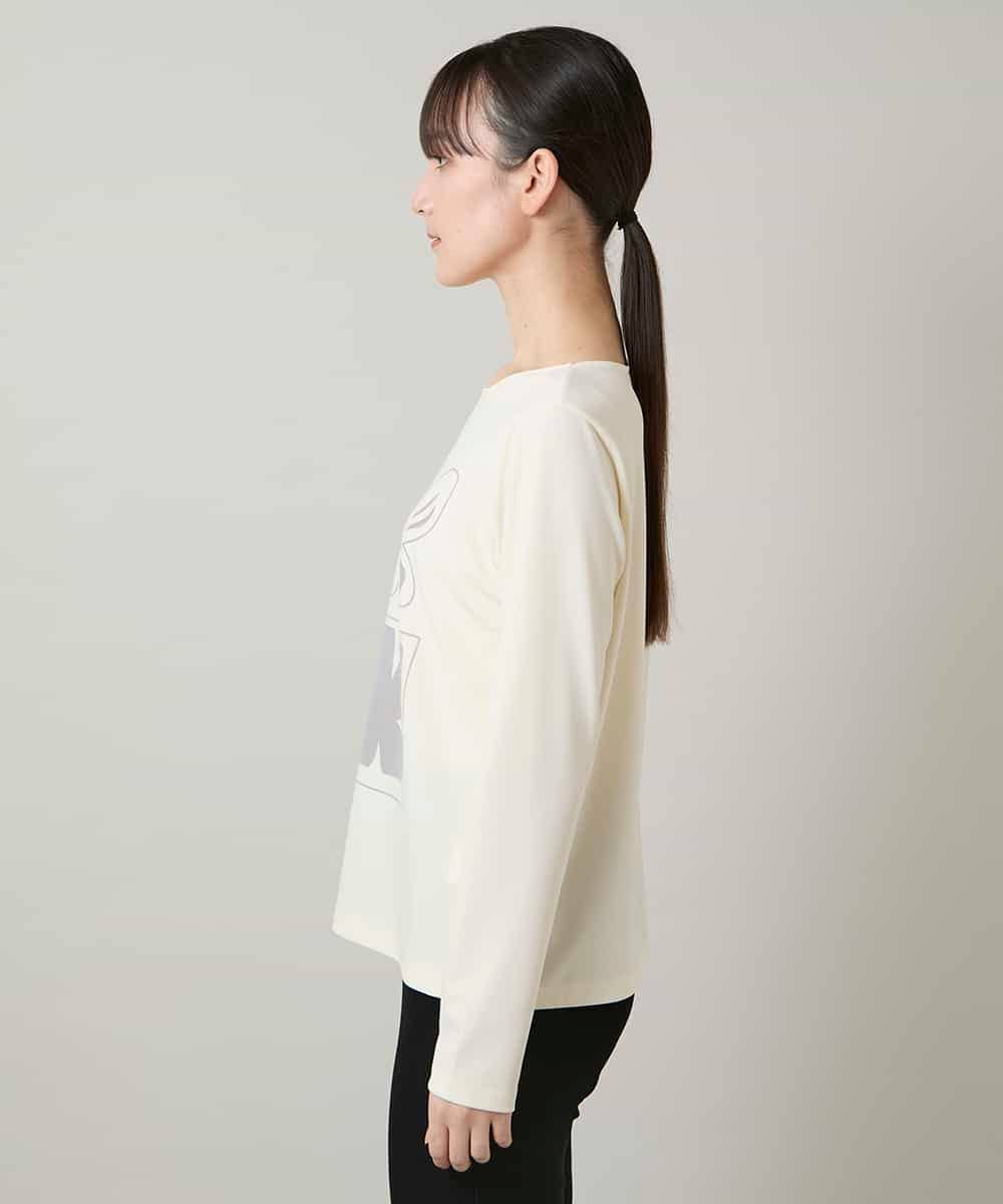 RHKAF33330 HIROKO KOSHINO(ヒロココシノ) フロッキーロゴジャージープルオーバー/日本製/洗える アイボリー