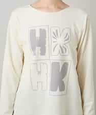 RHKAF33330 HIROKO KOSHINO(ヒロココシノ) フロッキーロゴジャージープルオーバー/日本製/洗える アイボリー