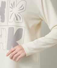 RHKAF33330 HIROKO KOSHINO(ヒロココシノ) フロッキーロゴジャージープルオーバー/日本製/洗える アイボリー