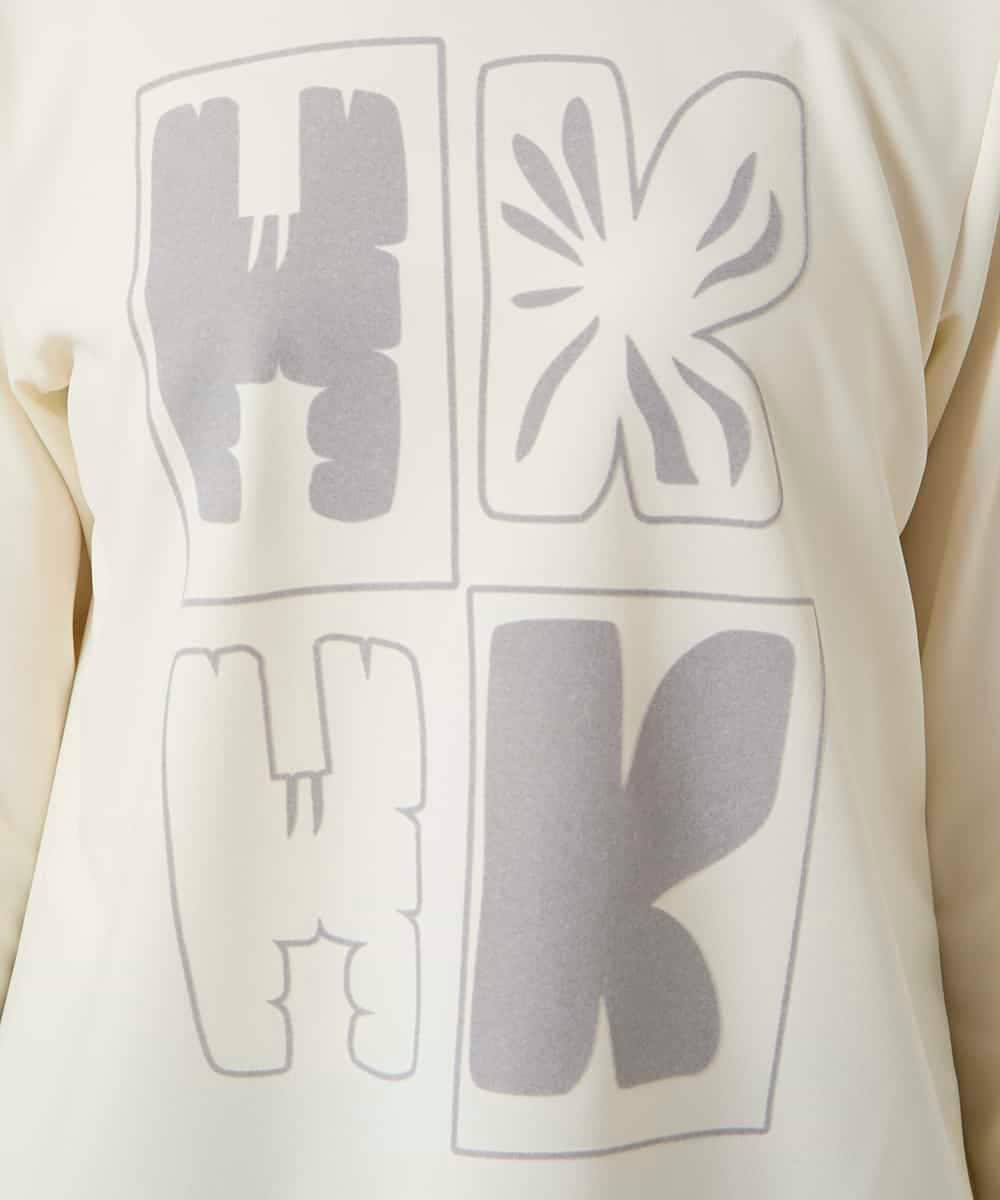 RHKAF33330 HIROKO KOSHINO(ヒロココシノ) フロッキーロゴジャージープルオーバー/日本製/洗える アイボリー