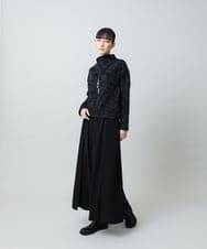 RHKAF45360 HIROKO KOSHINO(ヒロココシノ) オフタートルジャカードニットプルオーバー/日本製 ブラック