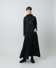 RHKAF45360 HIROKO KOSHINO(ヒロココシノ) オフタートルジャカードニットプルオーバー/日本製 ブラック