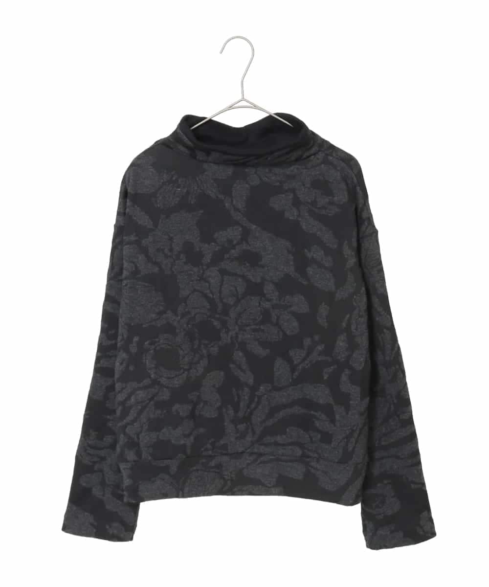 RHKAF45360 HIROKO KOSHINO(ヒロココシノ) オフタートルジャカードニットプルオーバー/日本製 ブラック