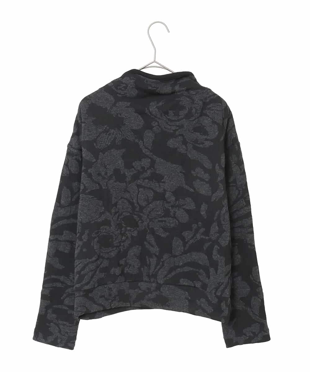 RHKAF45360 HIROKO KOSHINO(ヒロココシノ) オフタートルジャカードニットプルオーバー/日本製 ブラック