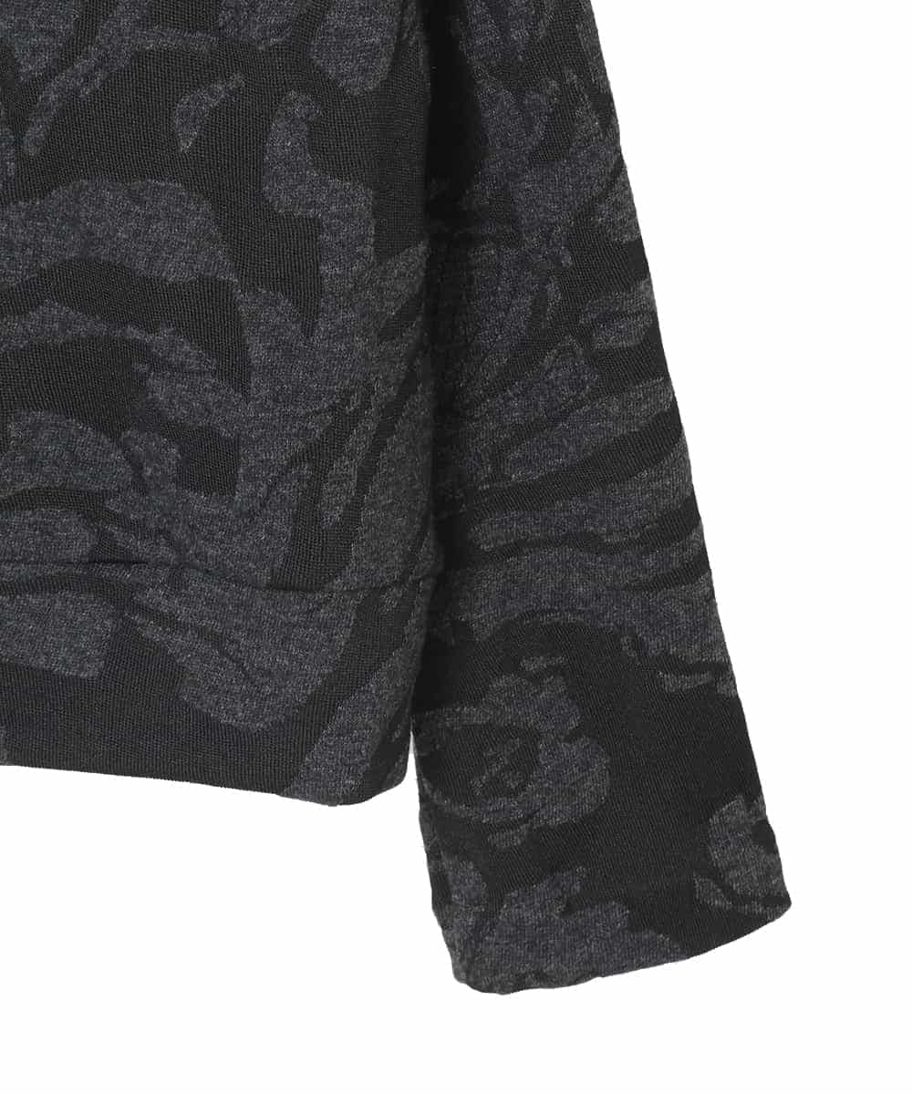 RHKAF45360 HIROKO KOSHINO(ヒロココシノ) オフタートルジャカードニットプルオーバー/日本製 ブラック