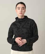 RHKAF45360 HIROKO KOSHINO(ヒロココシノ) オフタートルジャカードニットプルオーバー/日本製 ブラック