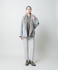 RHKCD32490 HIROKO KOSHINO(ヒロココシノ) アートプリントボウタイブラウス/日本製/洗える ベージュ