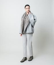 RHKCD32490 HIROKO KOSHINO(ヒロココシノ) アートプリントボウタイブラウス/日本製/洗える ベージュ