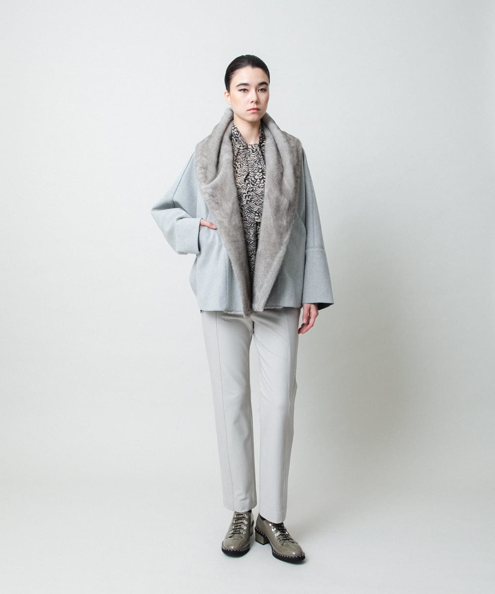 RHKCD32490 HIROKO KOSHINO(ヒロココシノ) アートプリントボウタイブラウス/日本製/洗える ベージュ