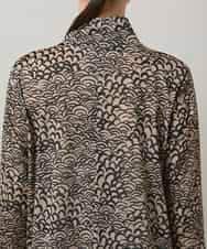 RHKCD32490 HIROKO KOSHINO(ヒロココシノ) アートプリントボウタイブラウス/日本製/洗える ベージュ