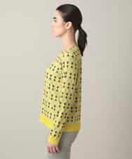 RHKED41290 HIROKO KOSHINO(ヒロココシノ) 幾何プリントベア天竺カットソー/日本製/洗える イエロー