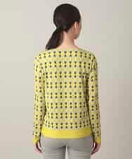 RHKED41290 HIROKO KOSHINO(ヒロココシノ) 幾何プリントベア天竺カットソー/日本製/洗える イエロー