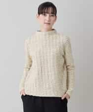 RHKED50450 HIROKO KOSHINO(ヒロココシノ) ブリスタージャカードラメ入りプルオーバー /日本製/洗える ベージュ