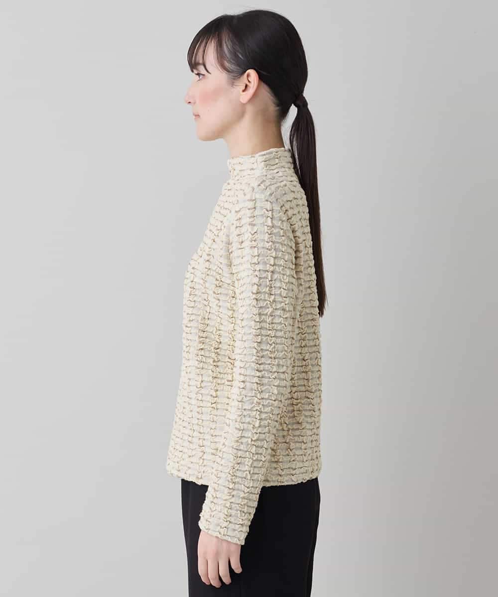 RHKED50450 HIROKO KOSHINO(ヒロココシノ) ブリスタージャカードラメ入りプルオーバー /日本製/洗える ベージュ