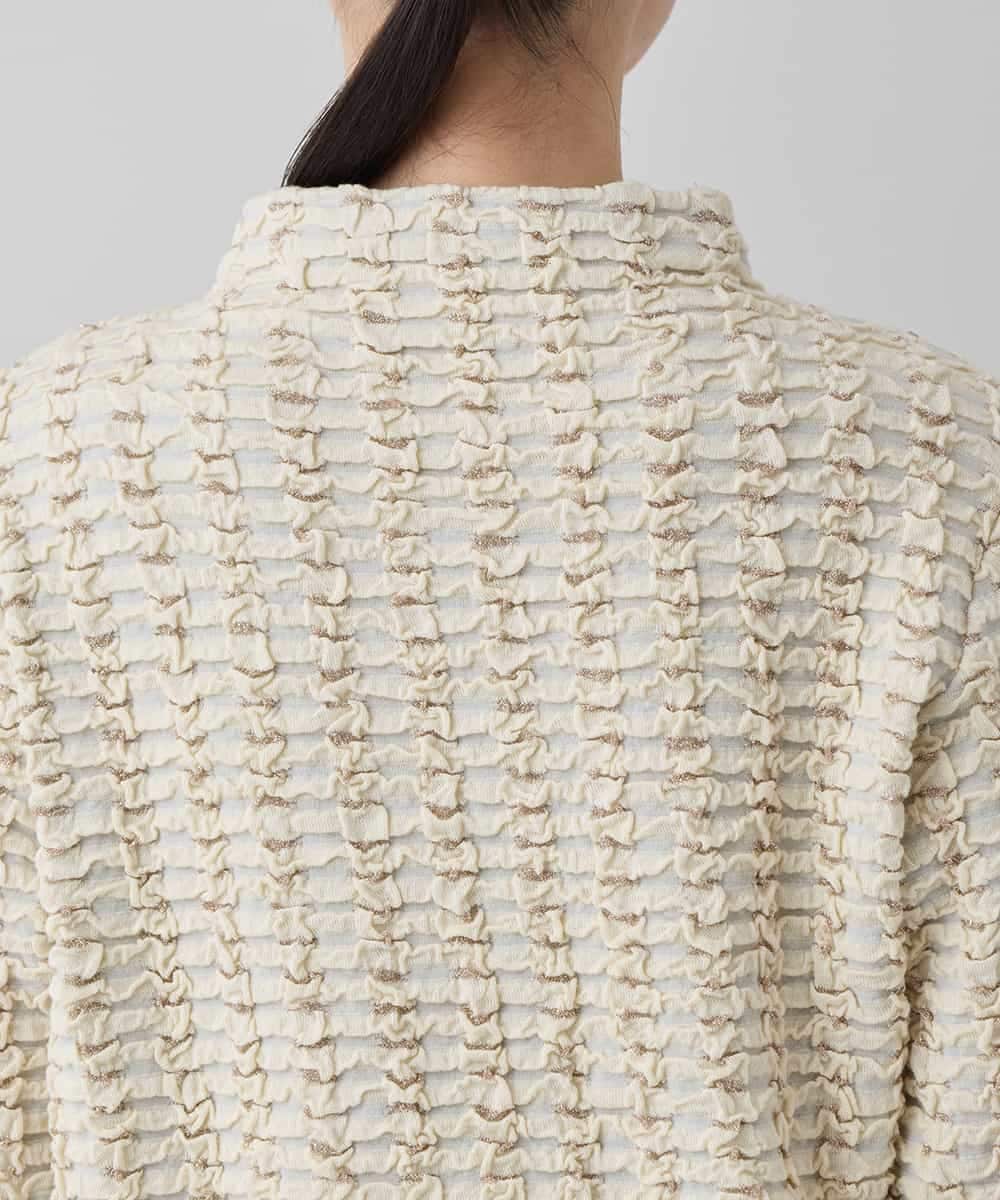 RHKED50450 HIROKO KOSHINO(ヒロココシノ) ブリスタージャカードラメ入りプルオーバー /日本製/洗える ベージュ