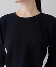 RHKED55390 HIROKO KOSHINO(ヒロココシノ) 配色ライン立体デザインプルオーバー /日本製/洗える ブラック