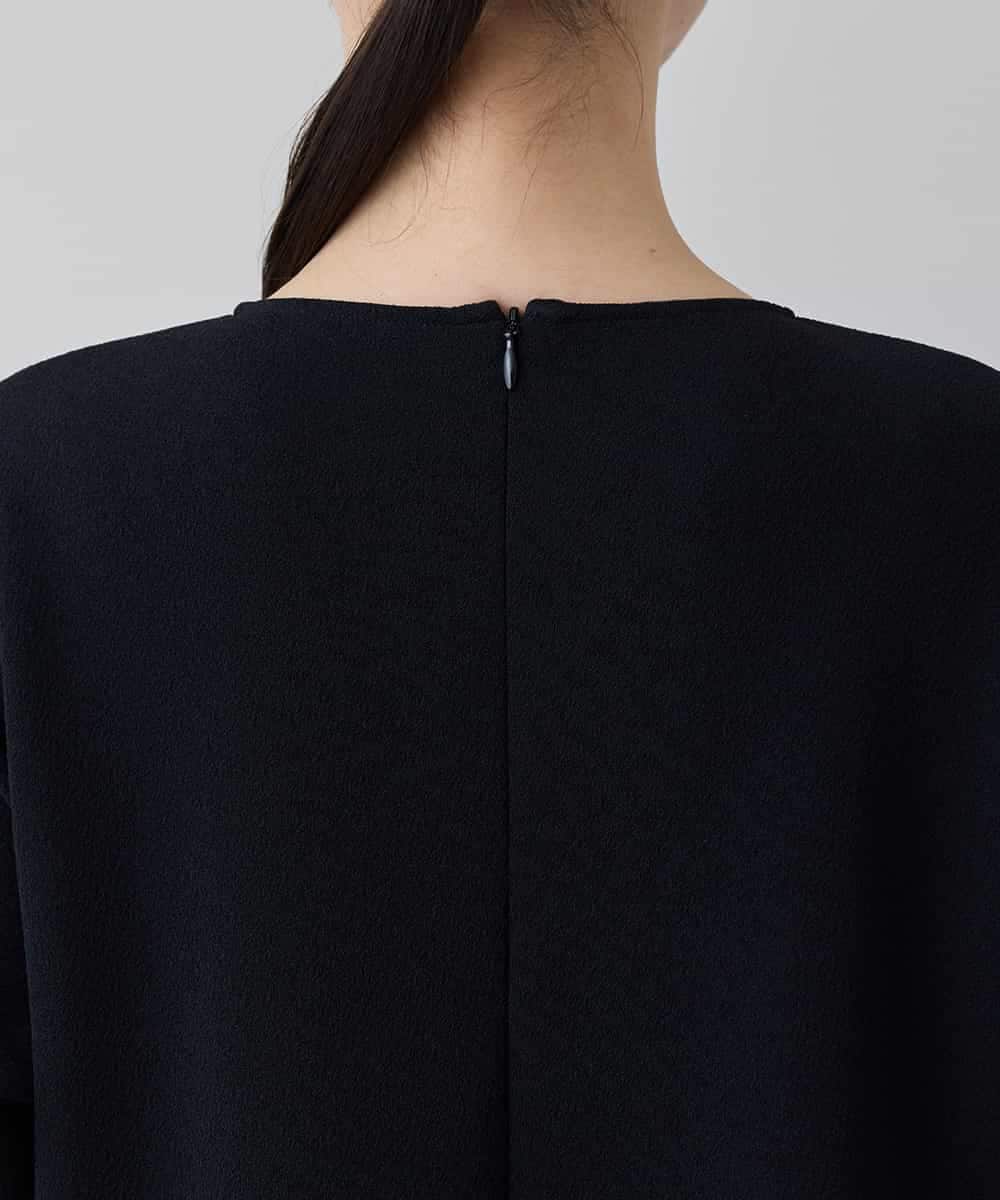 RHKED55390 HIROKO KOSHINO(ヒロココシノ) 配色ライン立体デザインプルオーバー /日本製/洗える ブラック