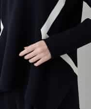 RHKED55390 HIROKO KOSHINO(ヒロココシノ) 配色ライン立体デザインプルオーバー /日本製/洗える ブラック