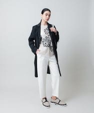 RHKED57590 HIROKO KOSHINO(ヒロココシノ) フラワー刺繍チュールトップス/洗える ベージュ