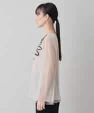 RHKED57590 HIROKO KOSHINO(ヒロココシノ) フラワー刺繍チュールトップス/洗える ベージュ