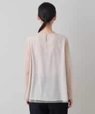 RHKED57590 HIROKO KOSHINO(ヒロココシノ) フラワー刺繍チュールトップス/洗える ベージュ