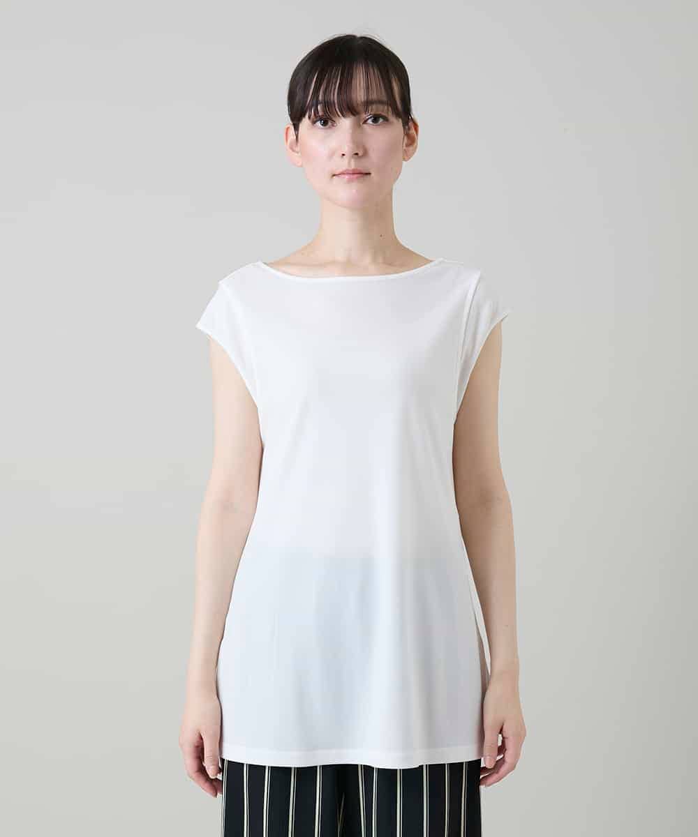 RHKEF10240 HIROKO KOSHINO(ヒロココシノ) ドライポンチデザインカットソー /日本製/洗える ホワイト