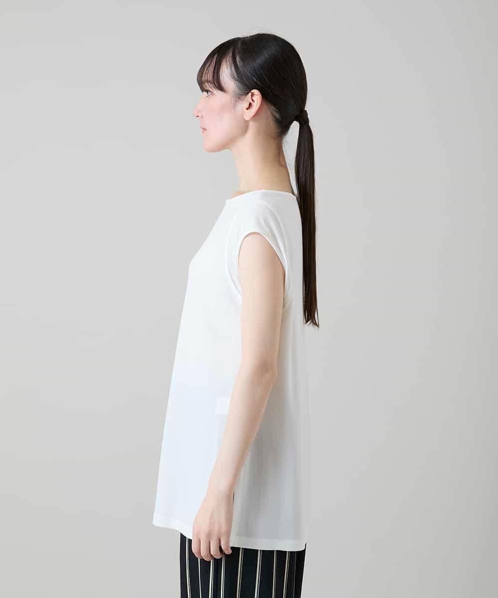 RHKEF10240 HIROKO KOSHINO(ヒロココシノ) ドライポンチデザインカットソー /日本製/洗える ホワイト