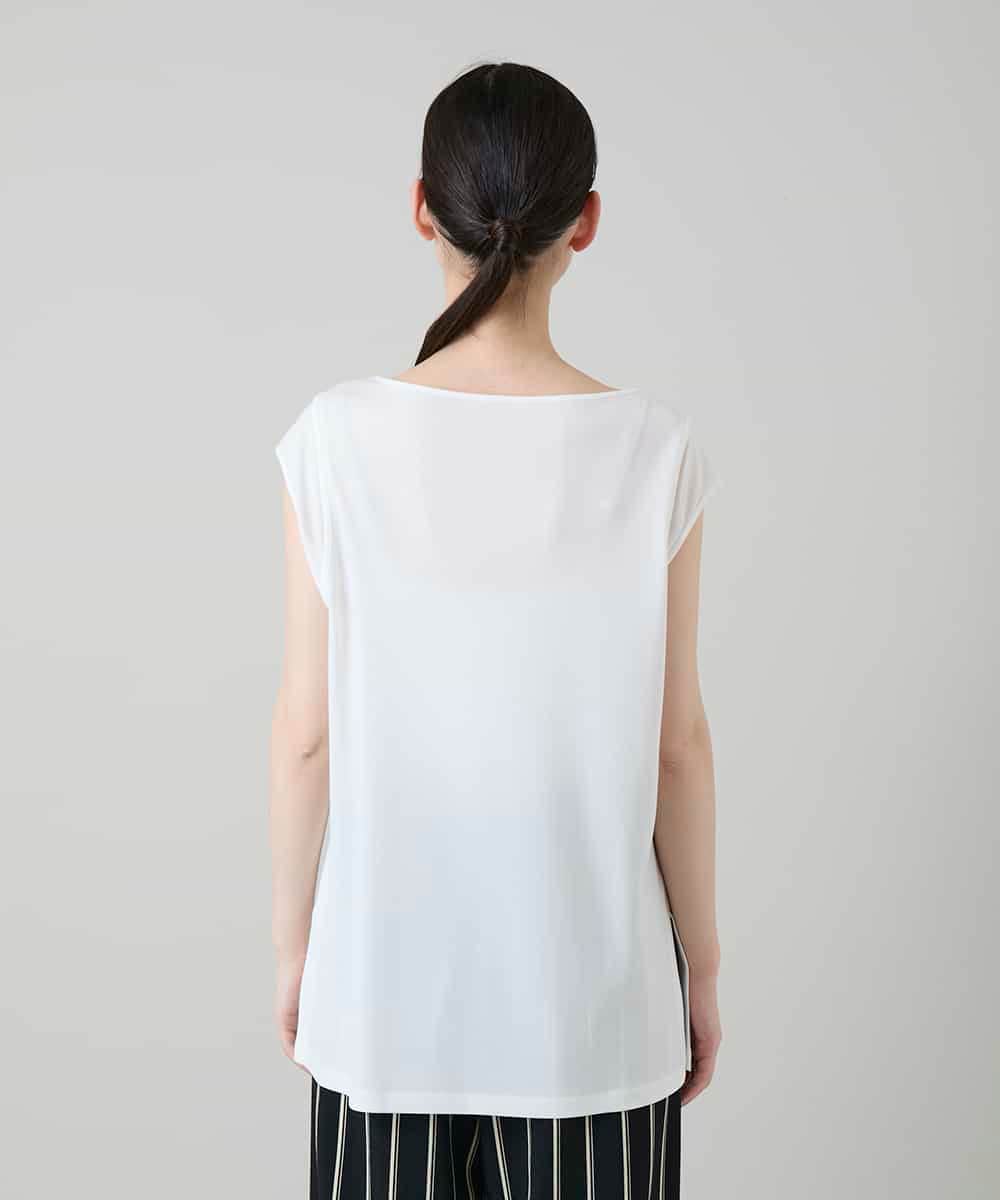 RHKEF10240 HIROKO KOSHINO(ヒロココシノ) ドライポンチデザインカットソー /日本製/洗える ホワイト