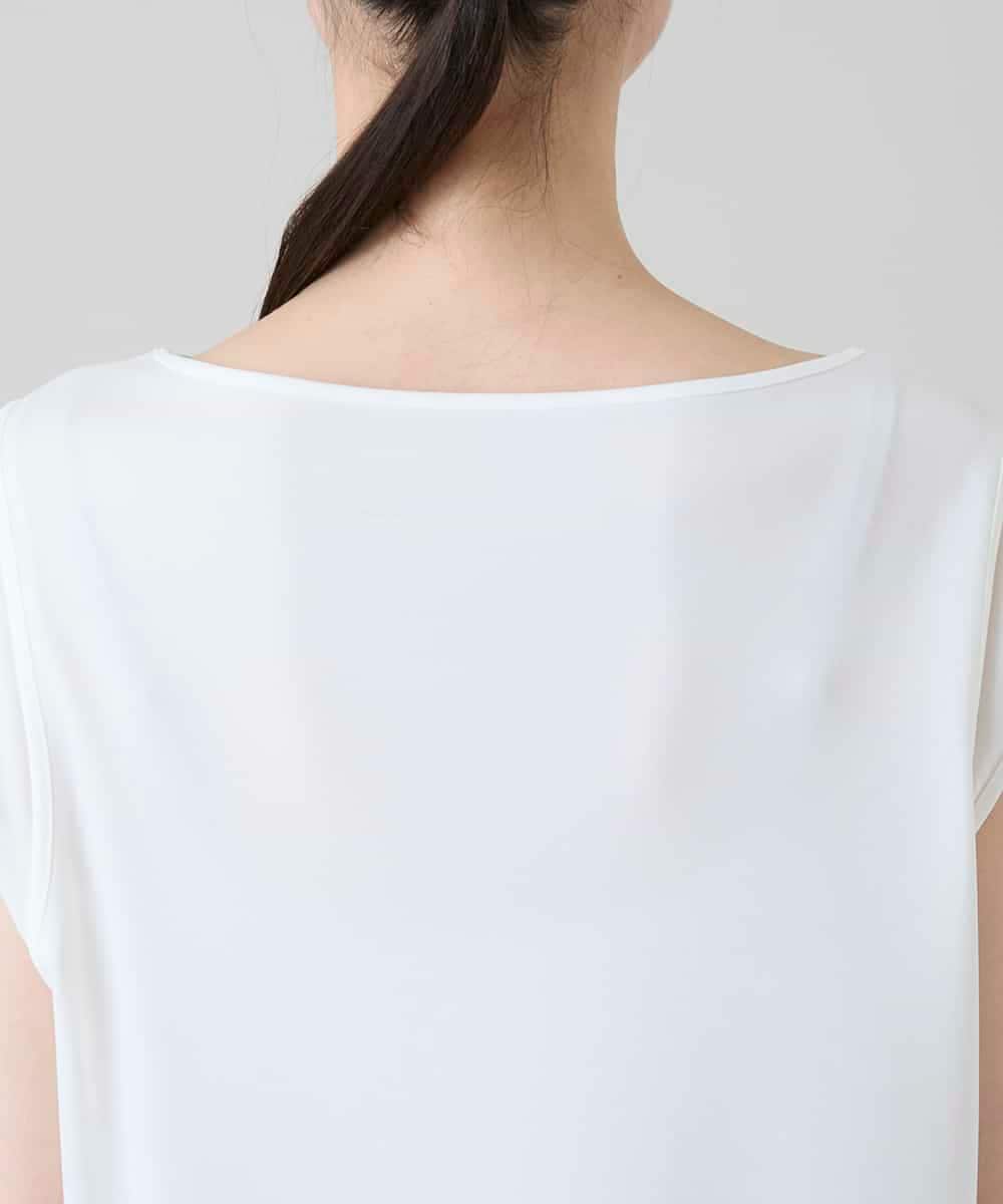 RHKEF10240 HIROKO KOSHINO(ヒロココシノ) ドライポンチデザインカットソー /日本製/洗える ホワイト