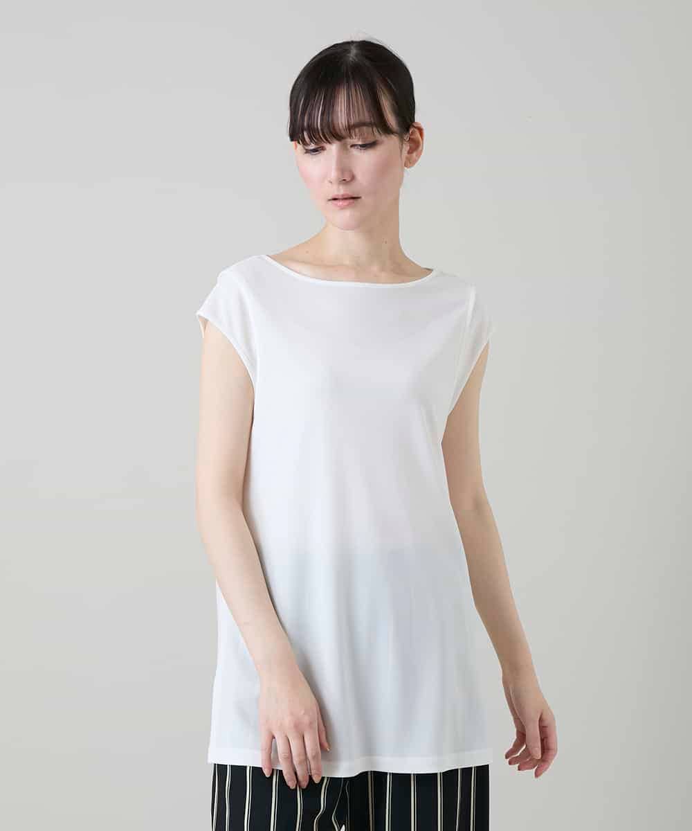 RHKEF10240 HIROKO KOSHINO(ヒロココシノ) ドライポンチデザインカットソー /日本製/洗える ホワイト