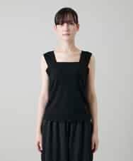 RHKEF97150 HIROKO KOSHINO(ヒロココシノ) ドライポンチデザインタンクトップ/日本製/洗濯機で洗える ブラック