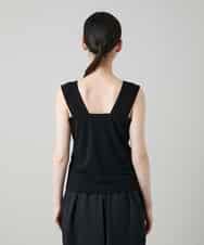 RHKEF97150 HIROKO KOSHINO(ヒロココシノ) ドライポンチデザインタンクトップ/日本製/洗濯機で洗える ブラック